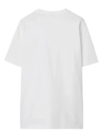 Burberry Women White Jersey Checked Twill-trimmed Cotton-jersey T-shirt Tee Shirt