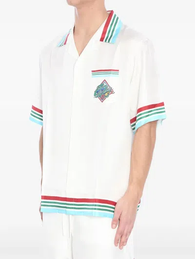 Casablanca Casa Way World Series Silk Shirt In White