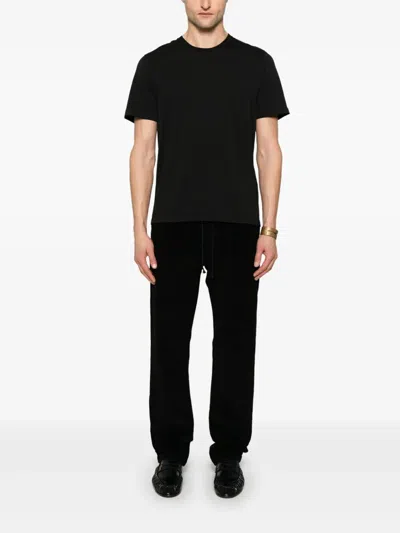 Saint Laurent Embroidered Sheer Crewneck T-shirt In Black