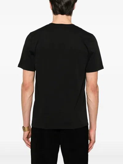Saint Laurent Embroidered Sheer Crewneck T-shirt In Black