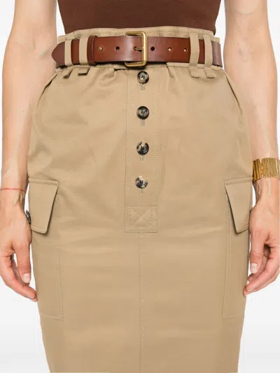 Saint Laurent Paris Women Gonna A Matita Cassandre In Twill Di Cotone