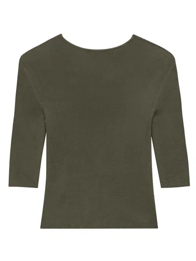 Saint Laurent Semi-sheer Certified Viscose Knitted Top