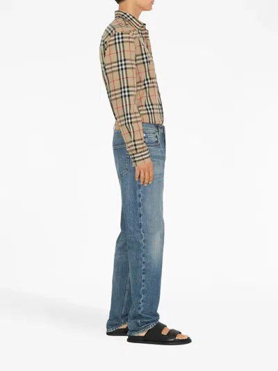 Burberry Check Print Shirt Caxtan In Multi