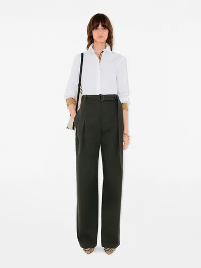 Burberry Cotton Poplin Shirt With Check Pattern Detail