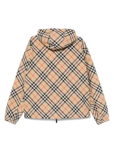 Burberry Jacket With Zip Print Check Clothing
