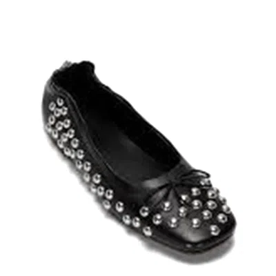 Golden Goose Amy Ballet Flats In Black Nappa Leather With Silver Colored Studs