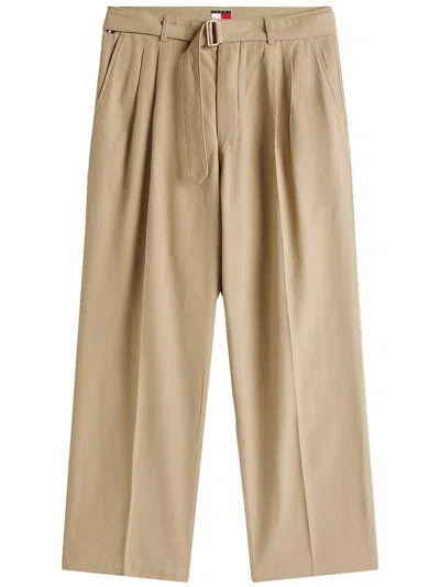Tommy Hilfiger The Apxgp Collection Pleated Tapered Trousers In Neutral