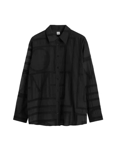 Totême Toteme Shirt With Monogram In Black