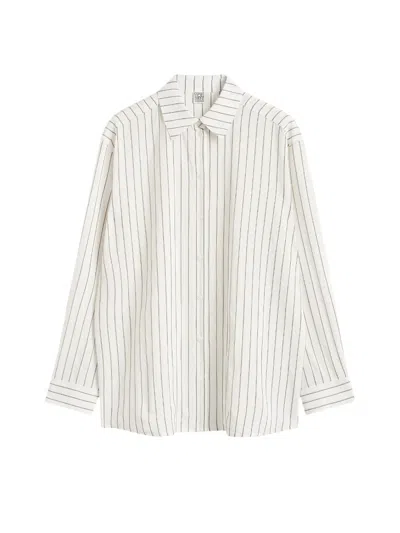 Totême Striped Shirt With Inward Box Pleat