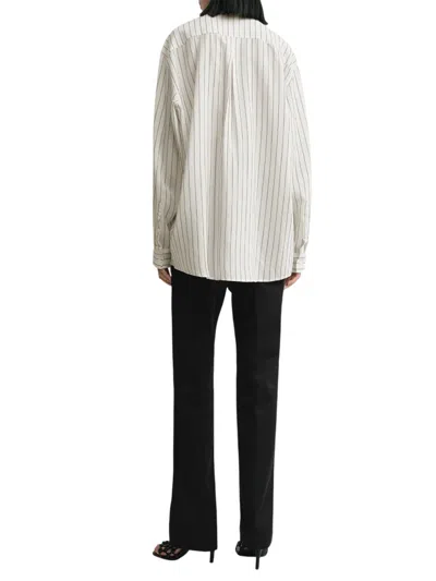 Totême Striped Shirt With Inward Box Pleat