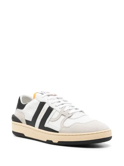 Lanvin Black And White Leather Clay Low Mesh Sneakers