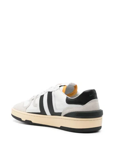Lanvin Black And White Leather Clay Low Mesh Sneakers