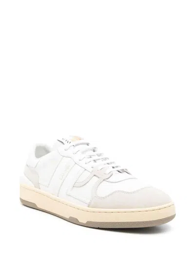 Lanvin Mesh And Leather Clay Sneakers With