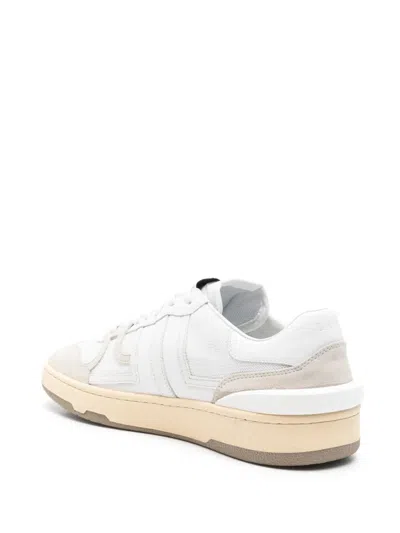 Lanvin Mesh And Leather Clay Sneakers With