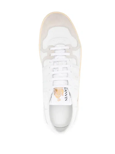 Lanvin Mesh And Leather Clay Sneakers With