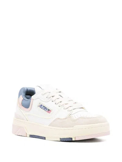 Autry Sneakers Clc Low Leather And Suede Color White And Peach Whip In Multi