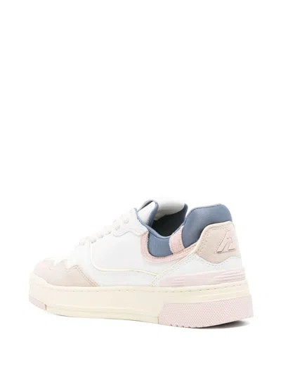 Autry Sneakers Clc Low Leather And Suede Color White And Peach Whip In Multi