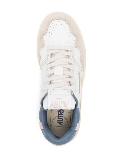 Autry Sneakers Clc Low Leather And Suede Color White And Peach Whip In Multi