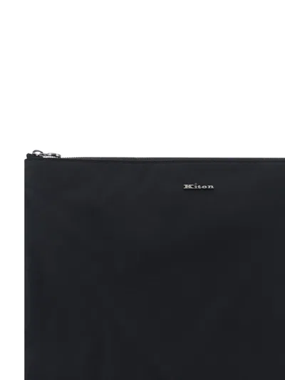 Kiton Nylon Clutch With Metal Logo