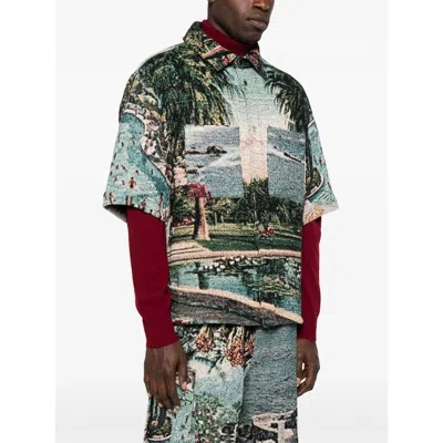 Amiri Short Sleeve Shirt In Blue