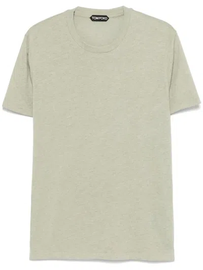 Tom Ford Cotton Blend Melange Crew Neck T-shirt Clothing