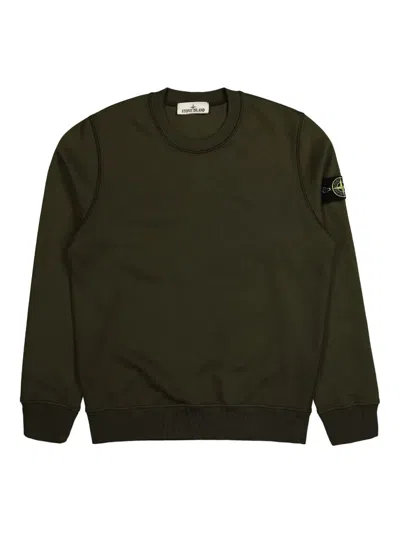 Stone Island Green Cotton Crewneck Sweatshirt