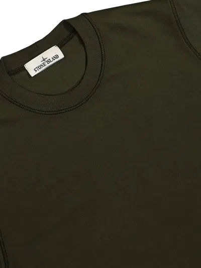 Stone Island Green Cotton Crewneck Sweatshirt