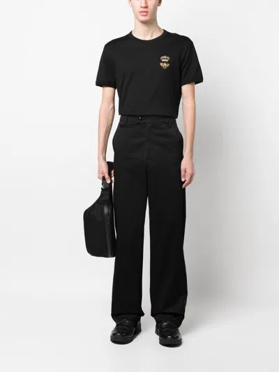 Dolce & Gabbana Embroidered Bee And Crown Cotton T-shirt