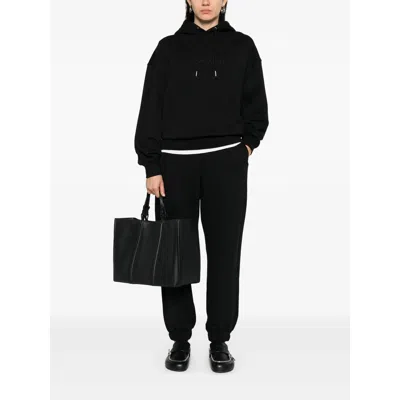 Calvin Klein Logo Terry Pant Elastic Waistband In Black