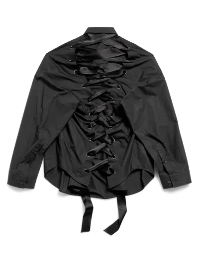Balenciaga Cotton Poplin Lace-up Shirt