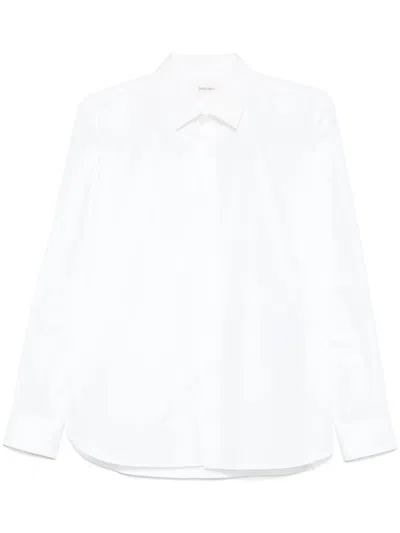 Saint Laurent Cotton Poplin Slim Fit Shirt In White