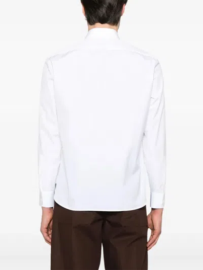 Saint Laurent Cotton Poplin Slim Fit Shirt In White