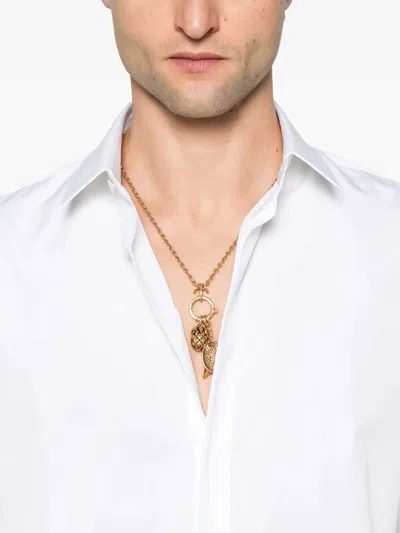 Saint Laurent Cotton Poplin Slim Fit Shirt In White