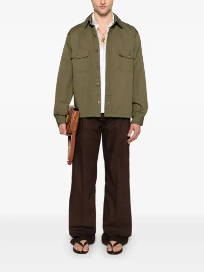 Saint Laurent Cotton Poplin Slim Fit Shirt In White