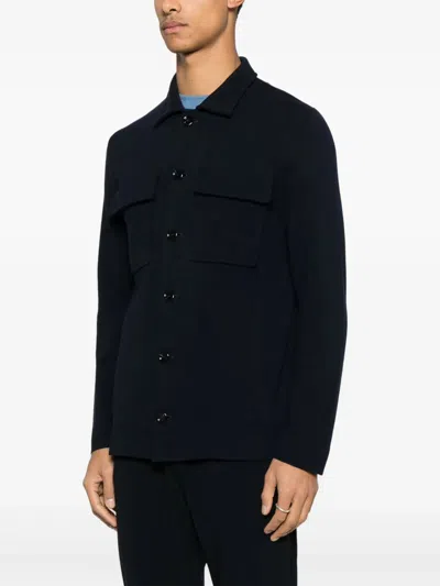 Lardini Collared Cotton Jacket With Multiple Pockets