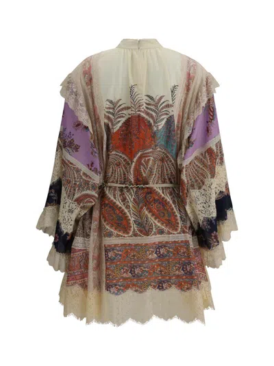 Zimmermann Rhiannon Short Dress In Multi