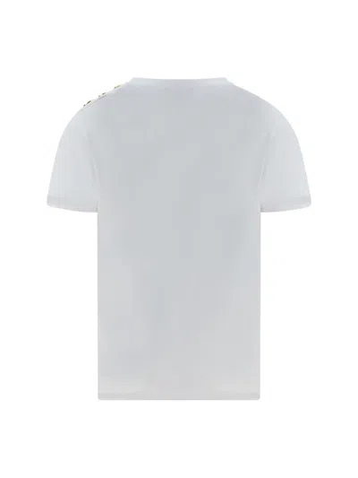 Balmain Logo Print Crewneck T-shirt In White
