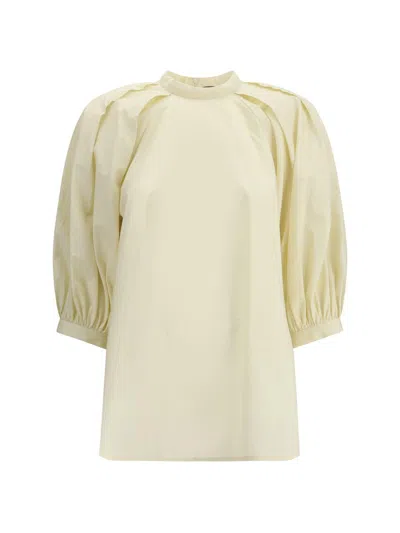 Fabiana Filippi Balloon Sleeved High-neck Blouse In Yellow