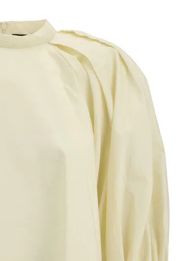 Fabiana Filippi Balloon Sleeved High-neck Blouse In Yellow