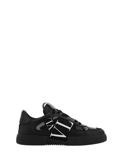 Valentino Garavani Vltn Ribbon Sneakers In Black