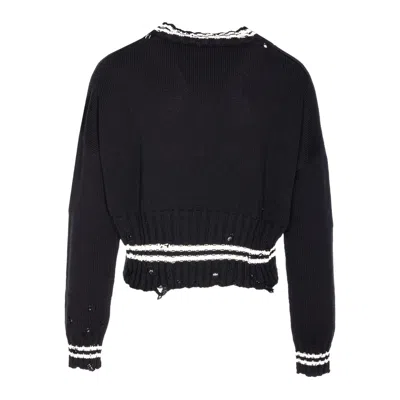 Marni Roundneck Crewneck Crop Distressed Ribbed Contrast
