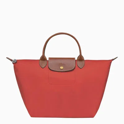 Longchamp Tomato Coloured Le Pliage Original M Bag