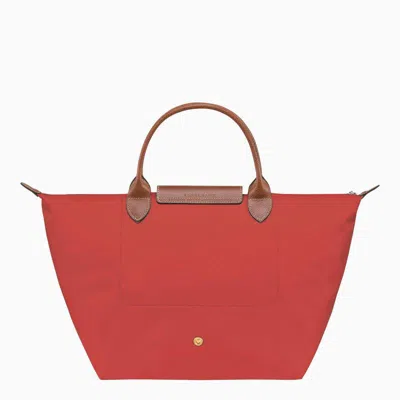 Longchamp Tomato Coloured Le Pliage Original M Bag