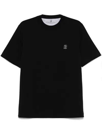 Brunello Cucinelli Cotton Jersey Crew Neck T-shirt With Logo Clothing