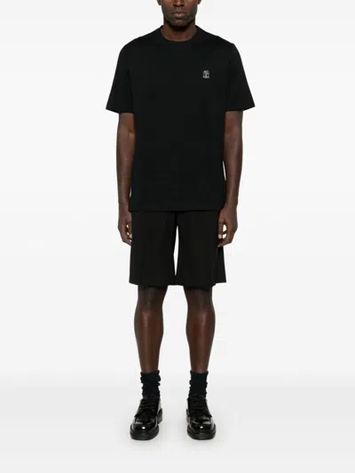 Brunello Cucinelli Cotton Jersey Crew Neck T-shirt With Logo Clothing