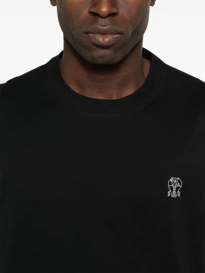Brunello Cucinelli Cotton Jersey Crew Neck T-shirt With Logo Clothing
