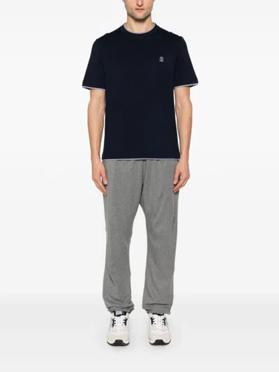 Brunello Cucinelli Cotton Jersey Crew Neck T-shirt With Logo Clothing