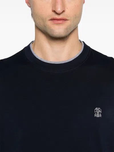 Brunello Cucinelli Cotton Jersey Crew Neck T-shirt With Logo Clothing