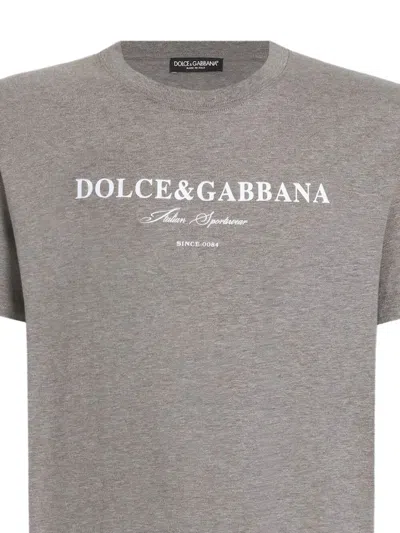 Dolce & Gabbana Cotton T-shirt With Print In Brown