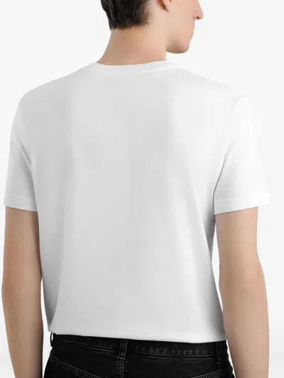 Dolce & Gabbana White Crewneck T-shirt With Logo Lettering Print On The Front In White